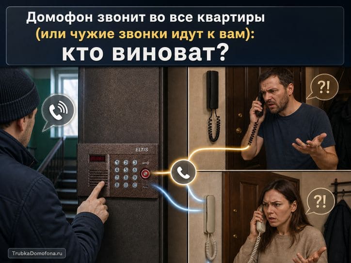 Домофон звонит во все квартиры или чужие звонки идут к вам: кто виноват