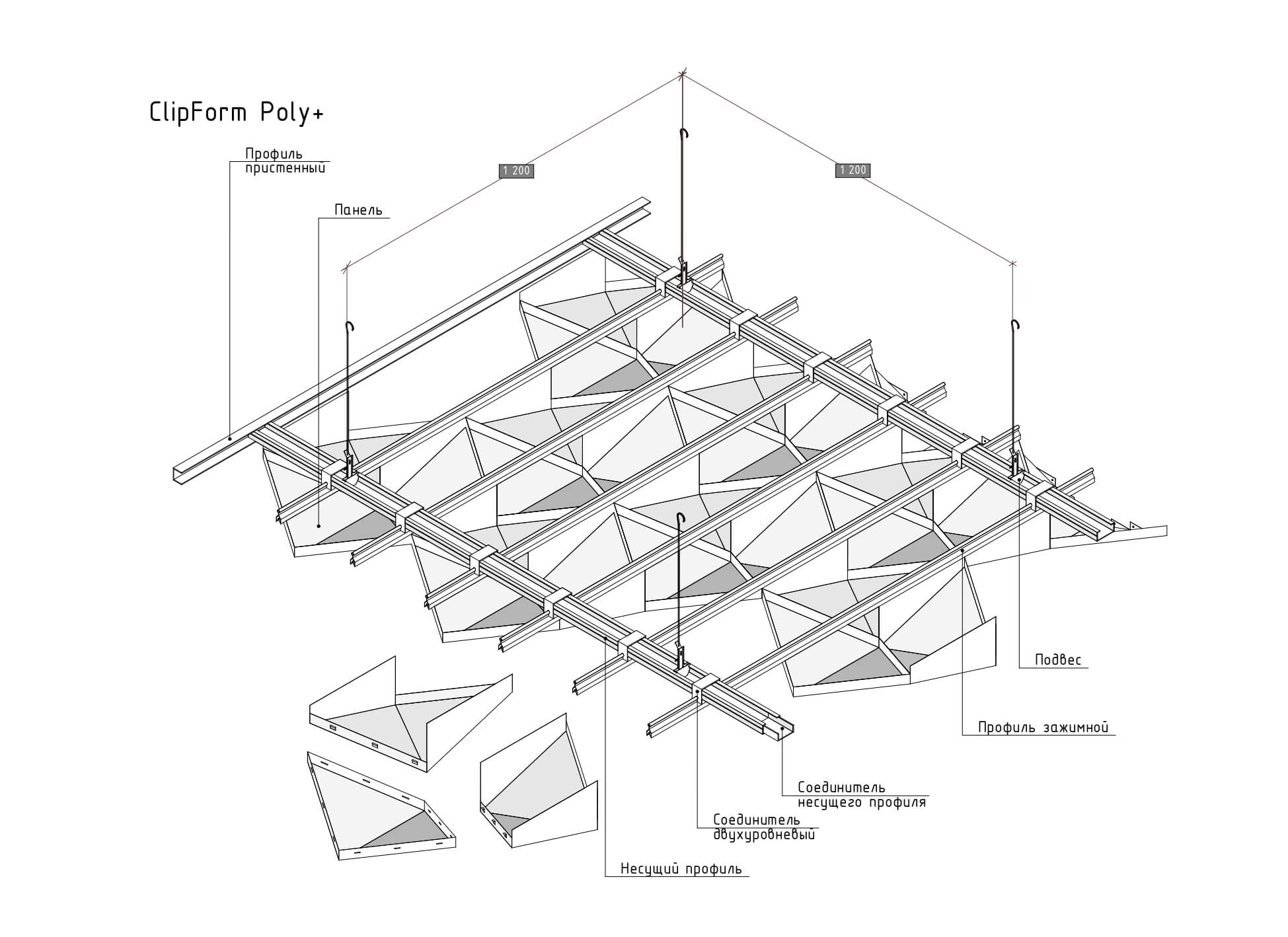 Купить кассетные потолки ClipForm Poly – цена от производителя