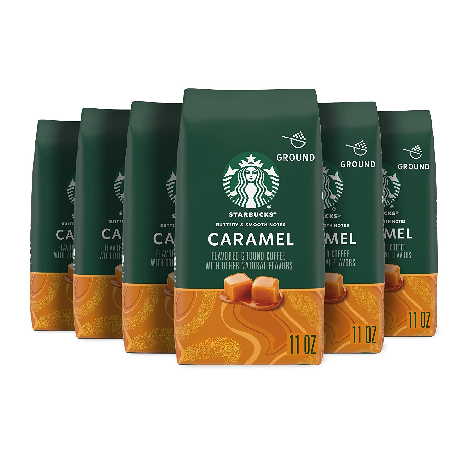 Starbucks Ground Coffee, Caramel Flavored Coffee, No Artificial Flavors, 10...
