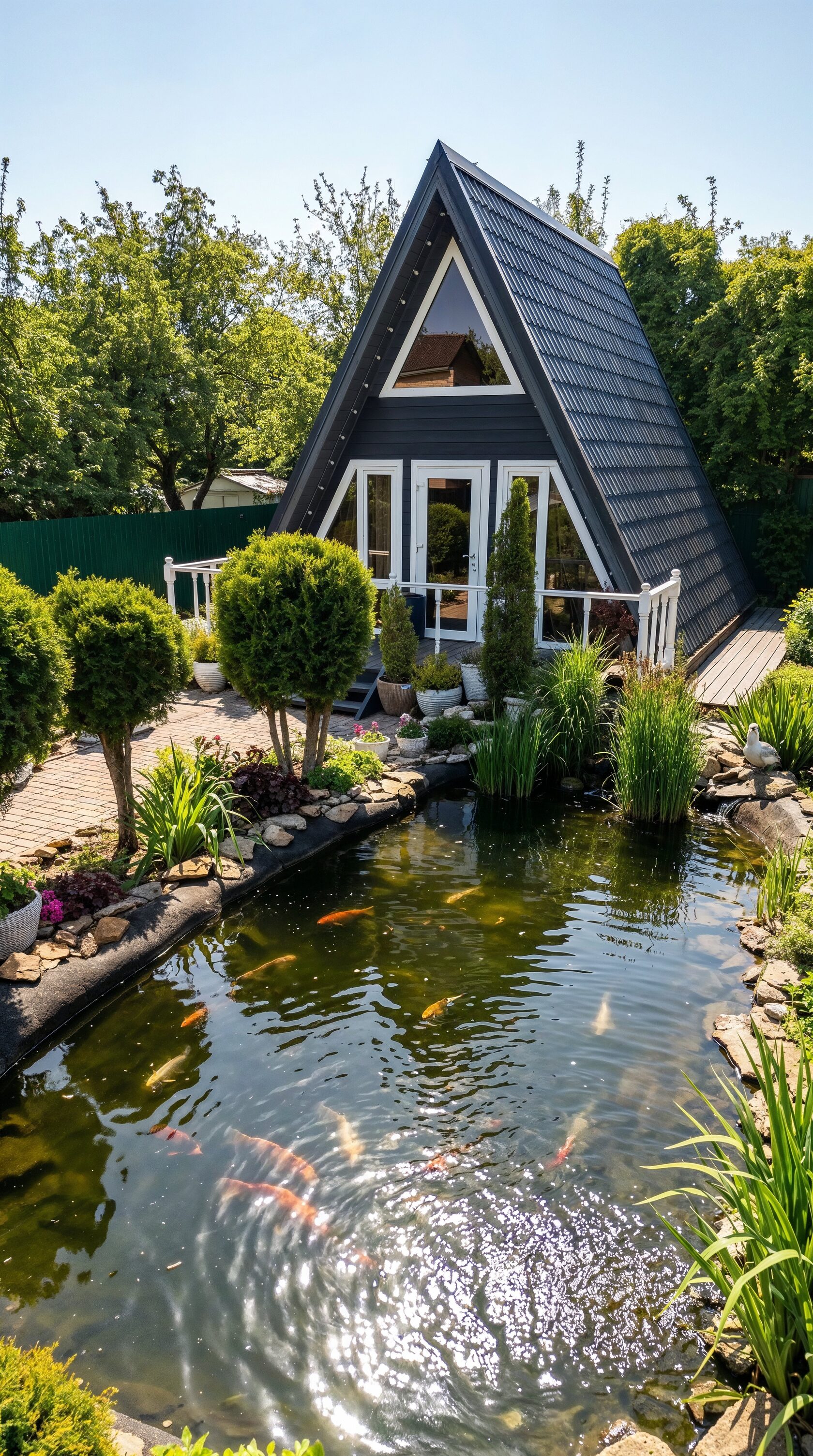 Афрейм Оазис — дом A-frame с прудом в Кисловодске