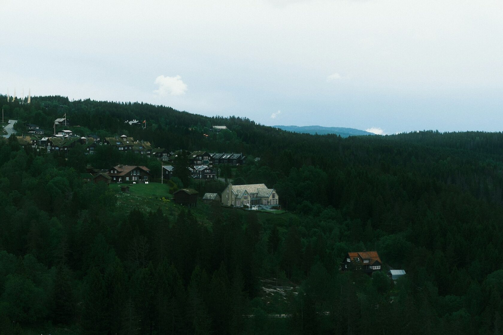 Дома в сосновом лесу