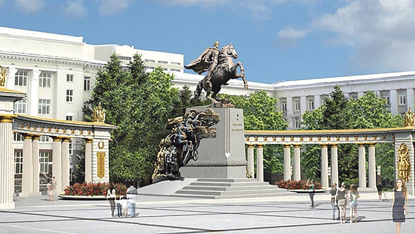 Памятник Шаймуратову в Уфе на Советской площади