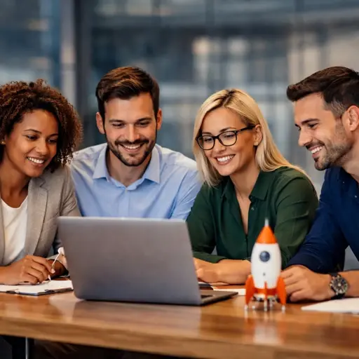 Profesionales implementando un programa de referidos. en educación.
