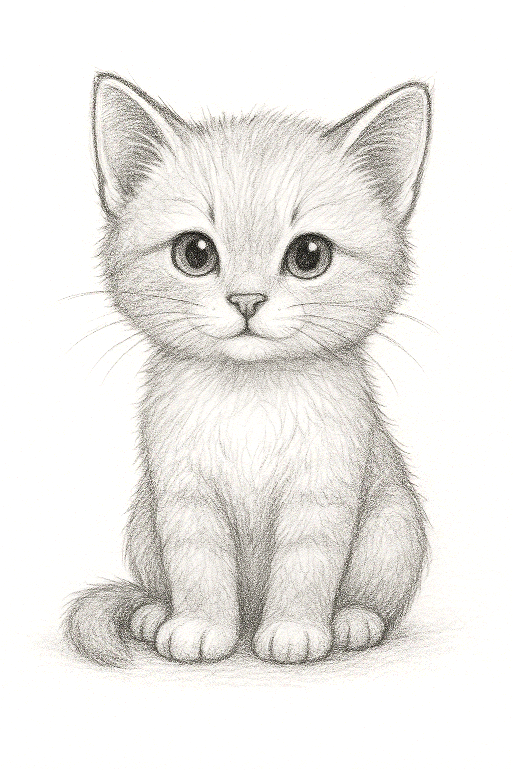 Как нарисовать котёнка карандашом поэтапно: мастер‑класс для детей