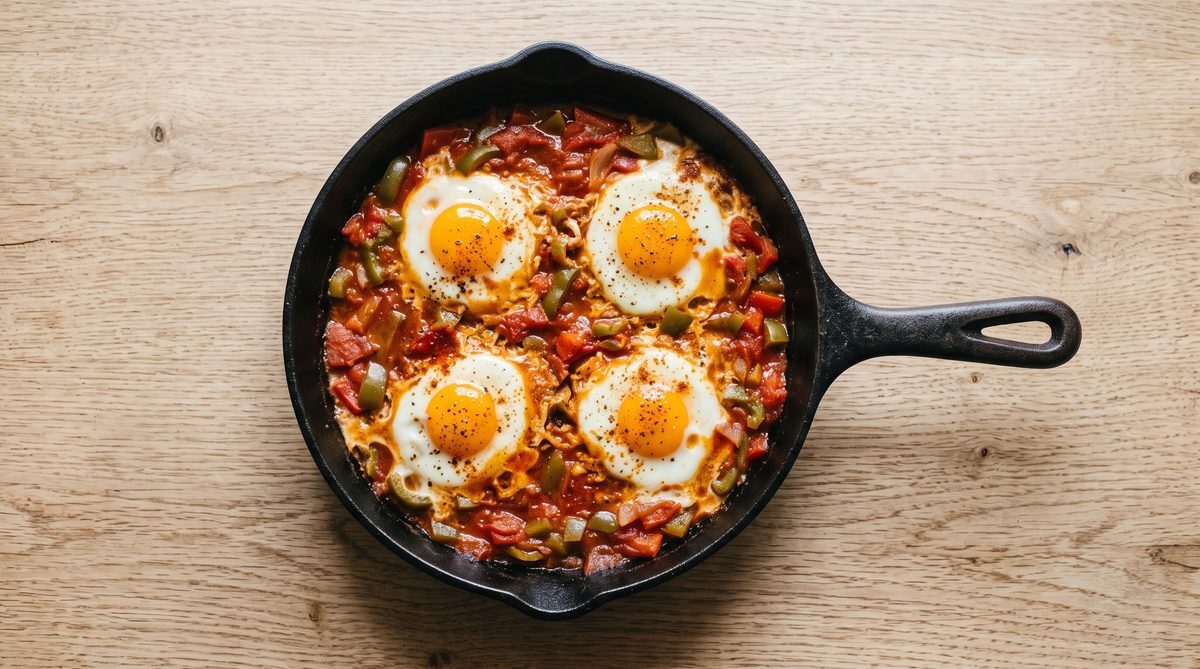 Шакшука с помидорами и перцем