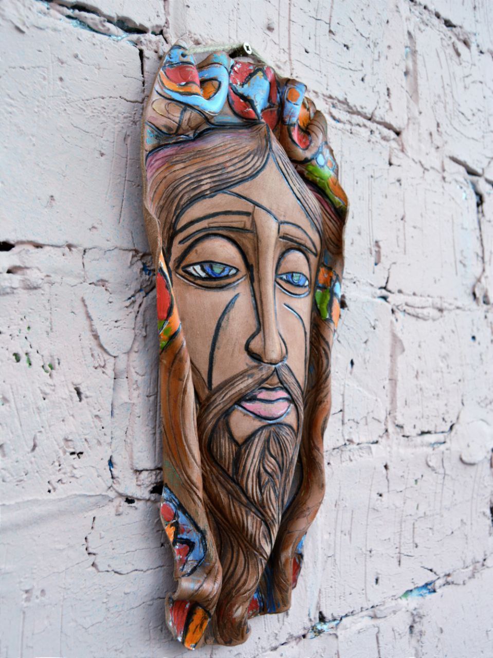 Маска из фактурной кожи настенная А.МузылевЪ &quot;Га-Ноцри в коде морзе&quot;