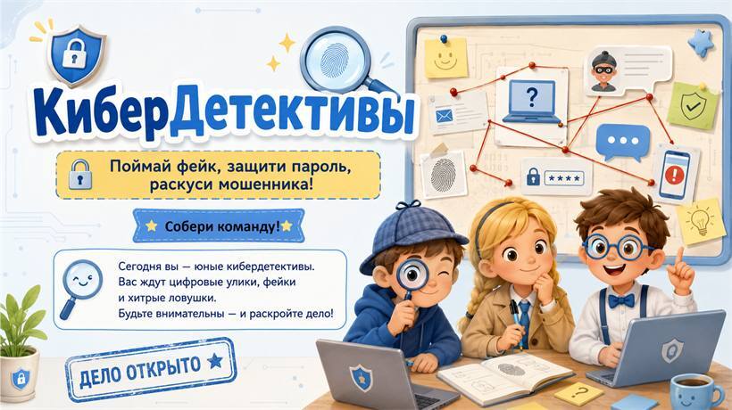 Первый слайд игры КиберДетективы