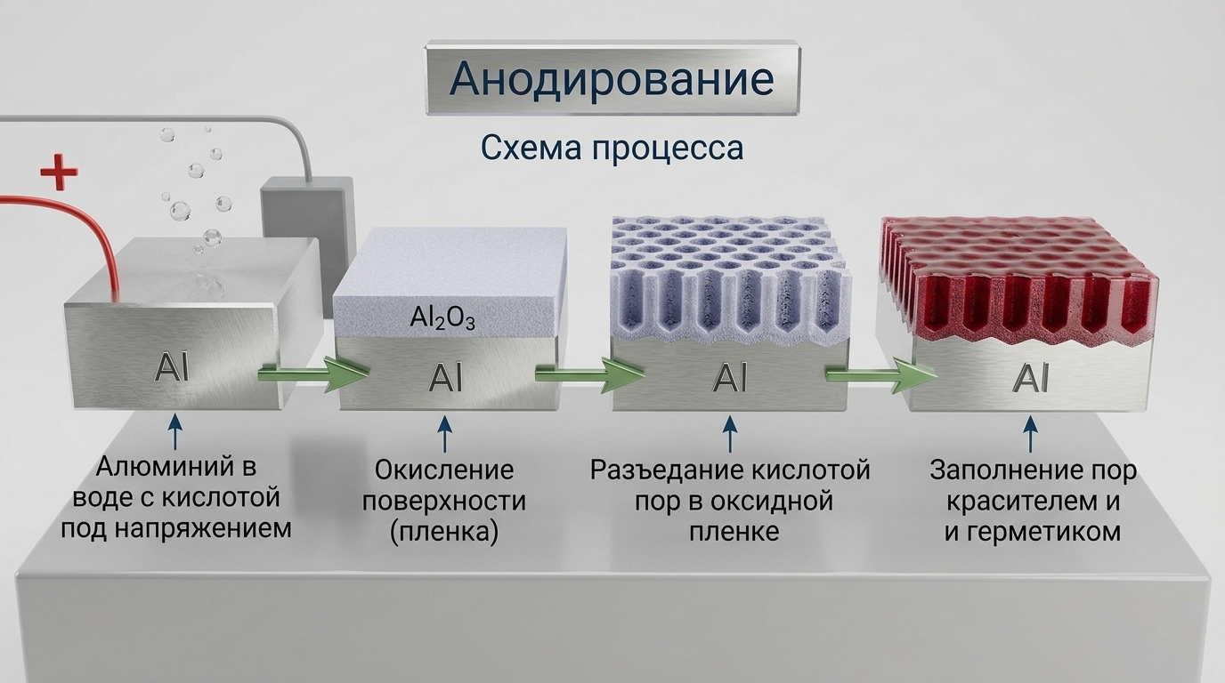 Наглядный процесс анодирования