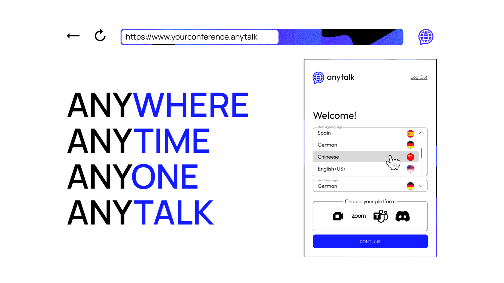 Anytalk – Real-Time Translation for Online Meetings