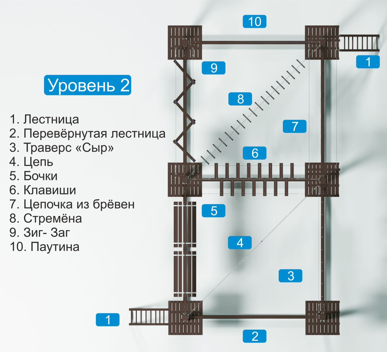 веревочный курс, строительство веревочных парков, канатный городок купить,