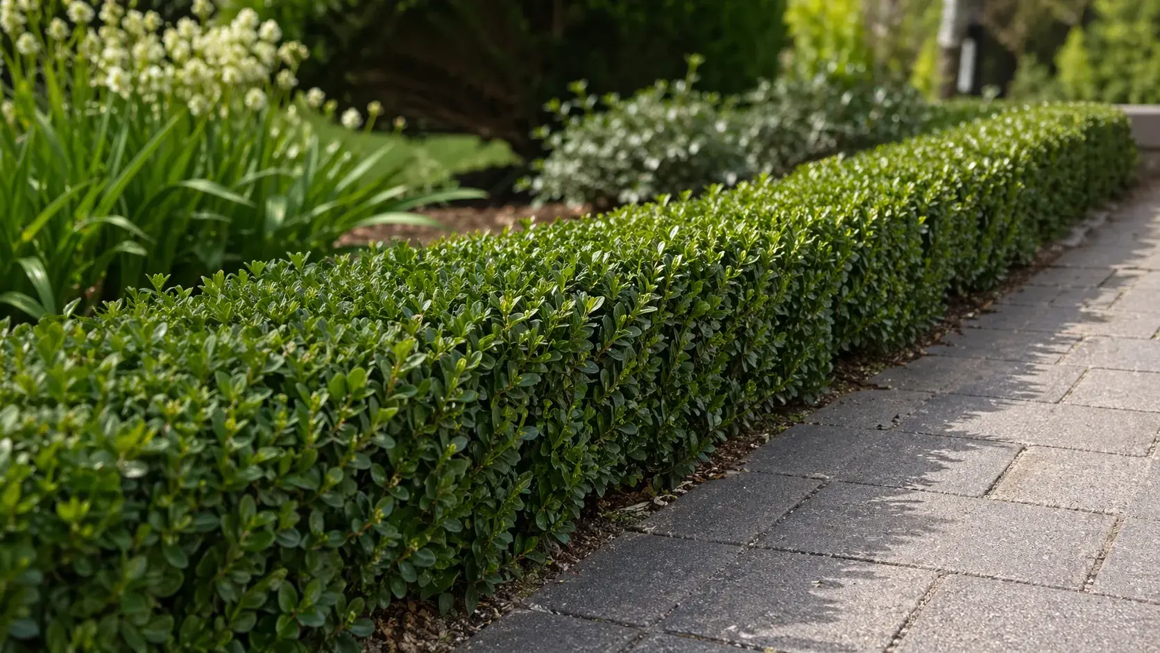 Кизильник блестящий в бордюре