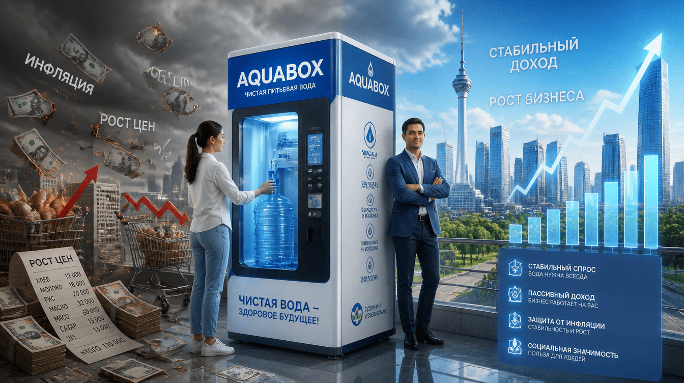 Почему вендинг Aquabox — лучшая защита от инфляции в Узбекистане