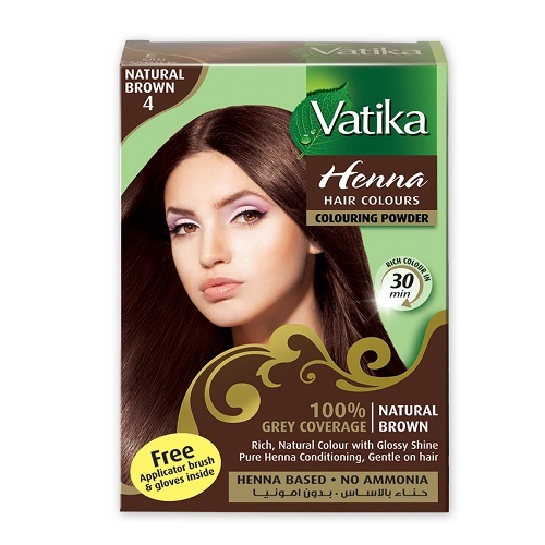 Краска для волос на основе натуральной хны dabur vatika naturals коричневый