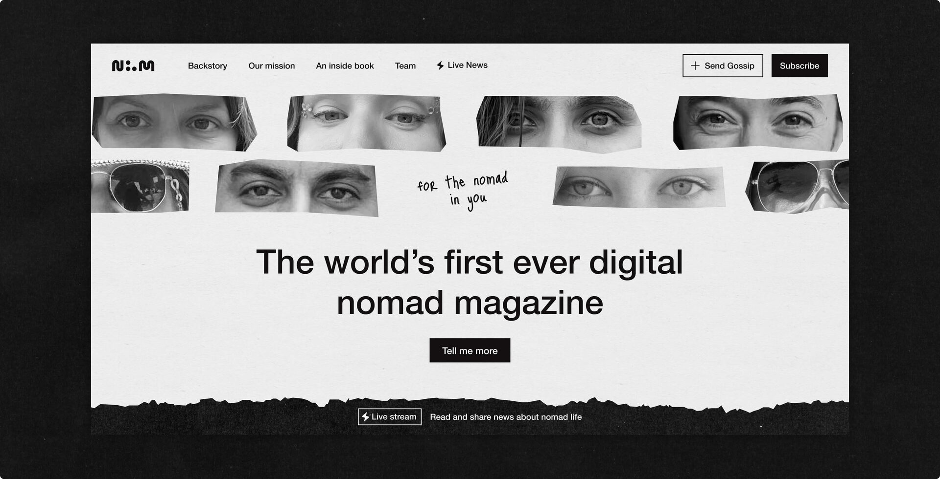 Nomads Gossip Magazine website by Curves Digital