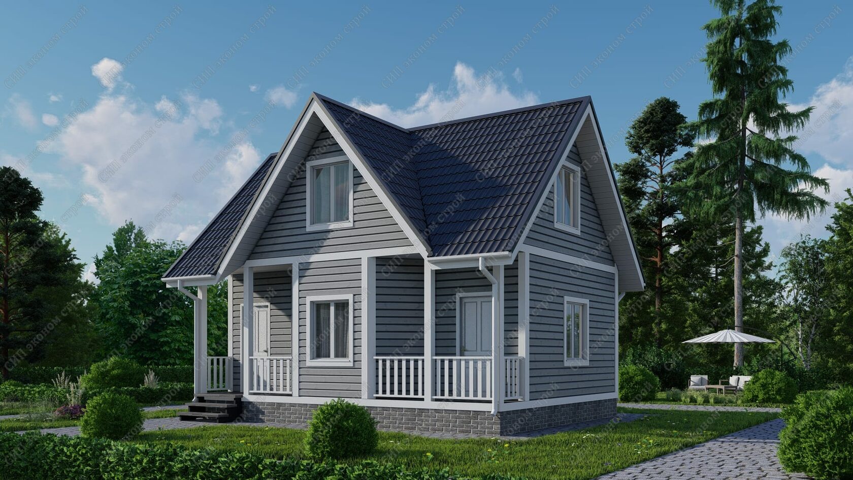 Дом терем с террасой