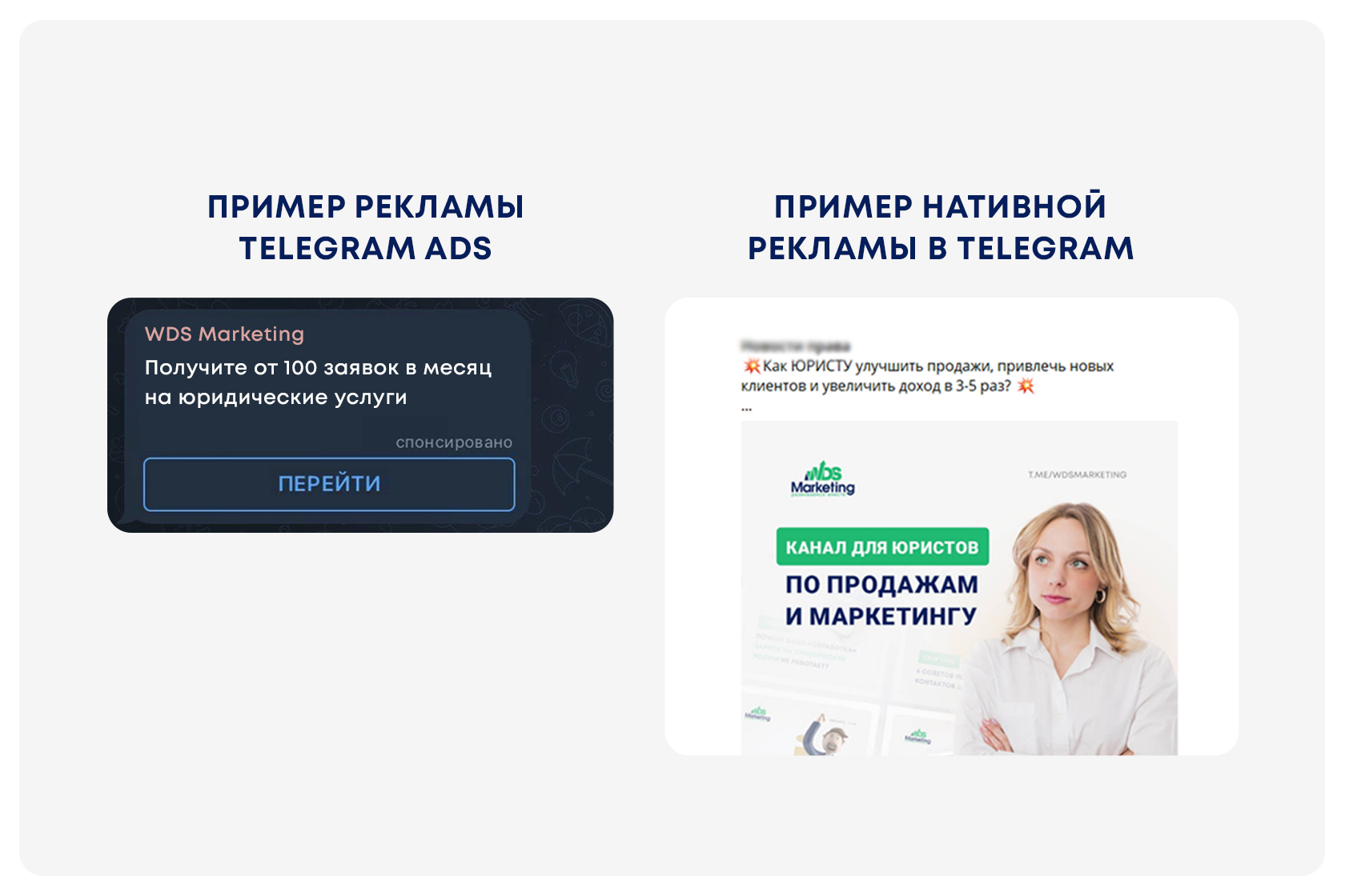 Пример рекламы Telegram