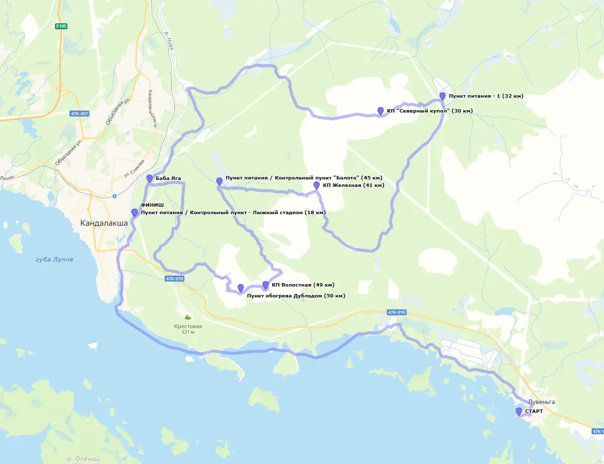 Карта маршрута Гандвик
