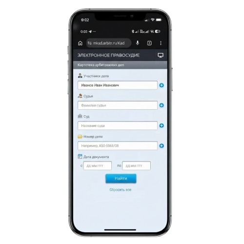 Скрин из картотеки арбитражных дел