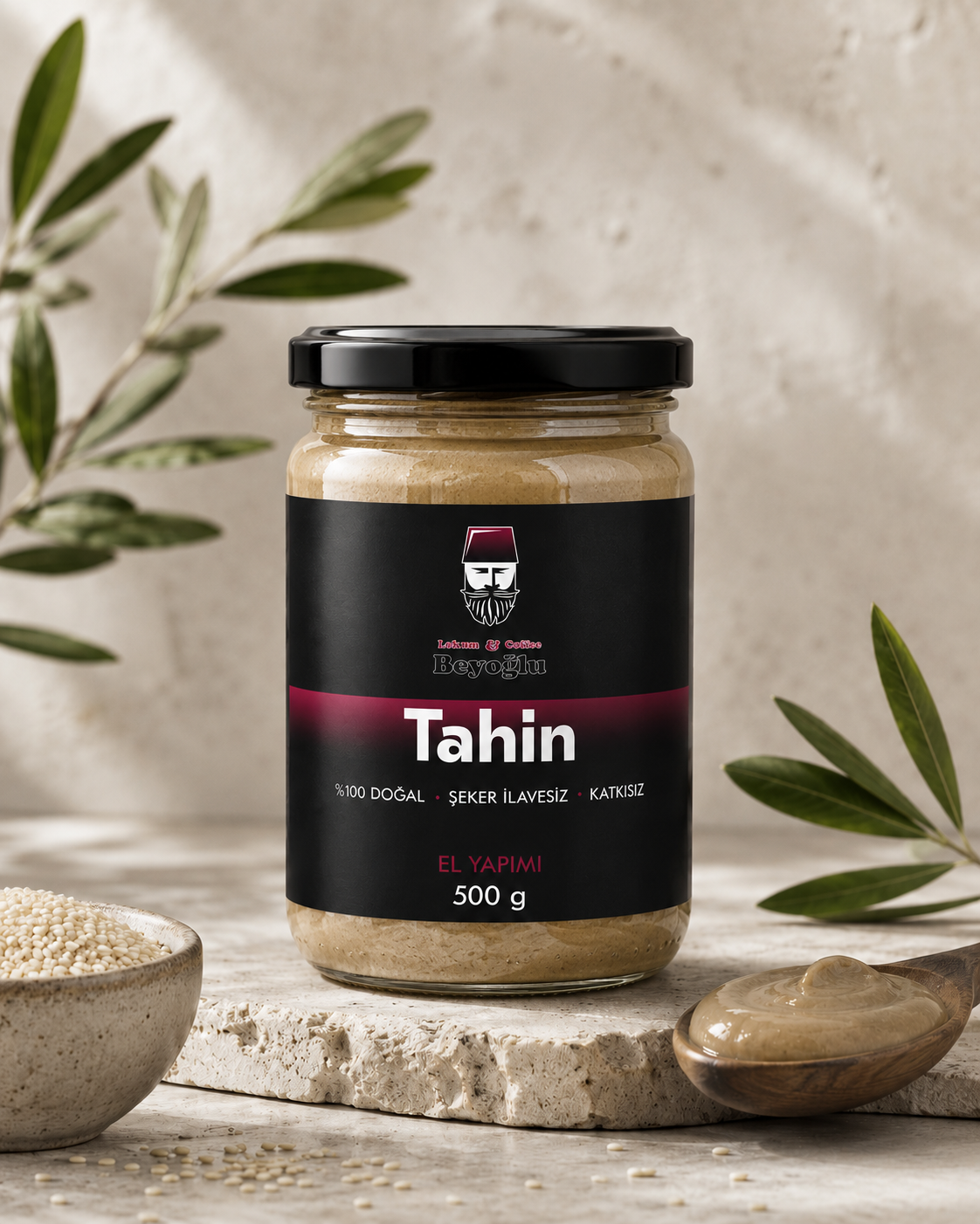 Тахини — натуральная кунжутная паста из обжаренного кунжута Beyoğlu