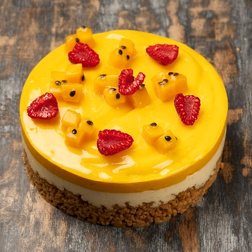 Mango - Passion fruit cheesecake