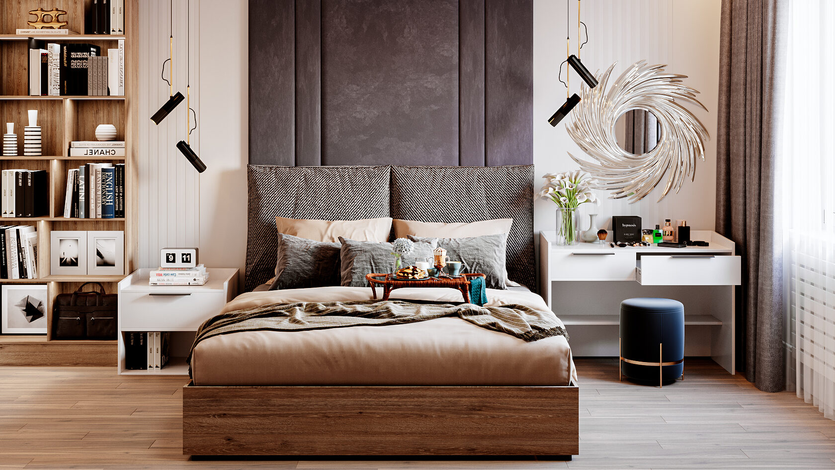 Мебель для спальни: светлая, белая и темная. Фото лучших интерьеров года