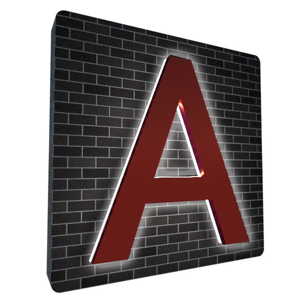 плоские буквы с задней подсветкой