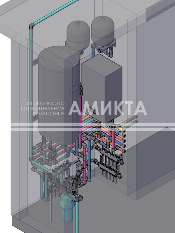 Схема для монтажа котельной в Тосно