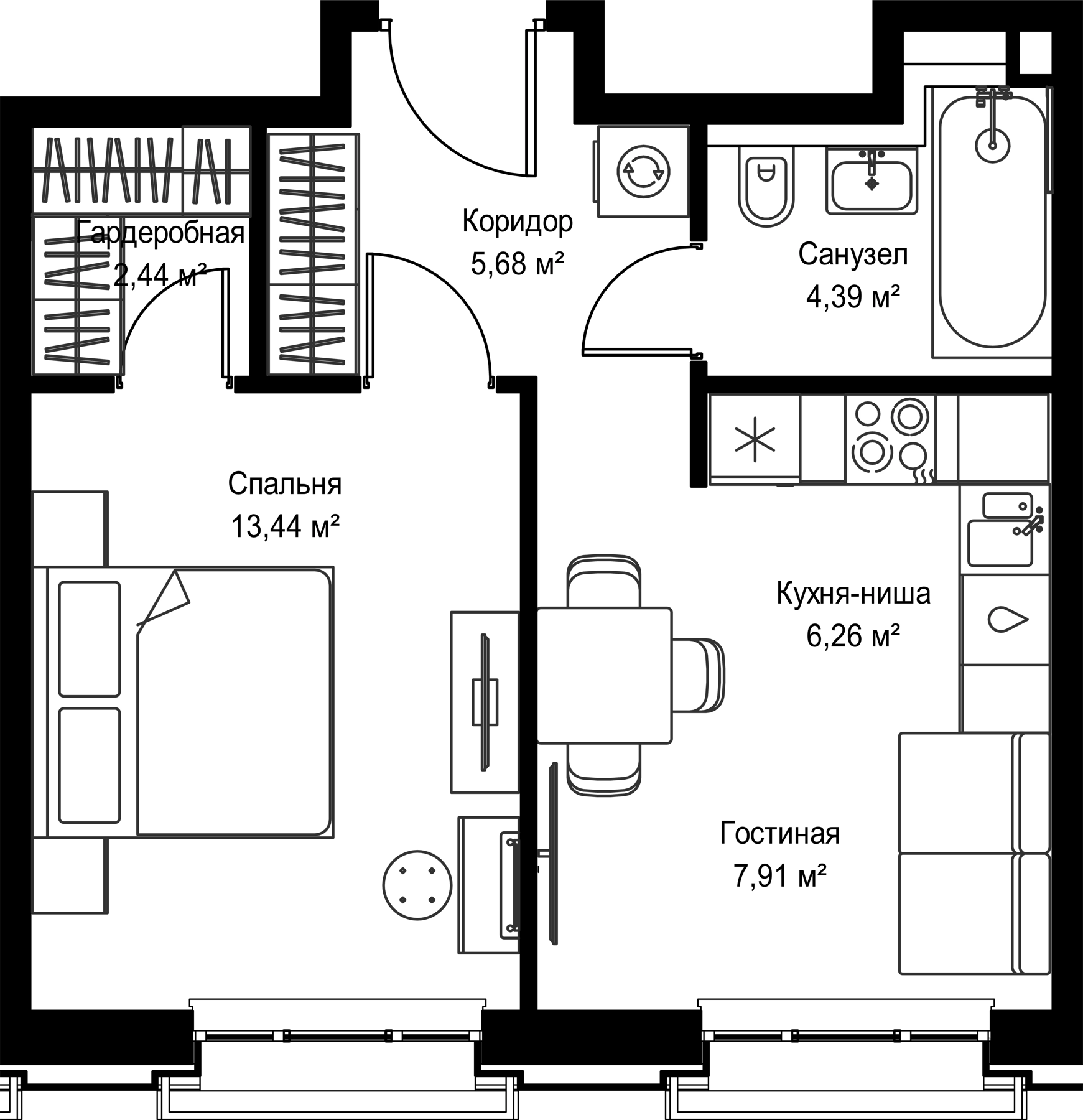 2 Евро 40,12 м²