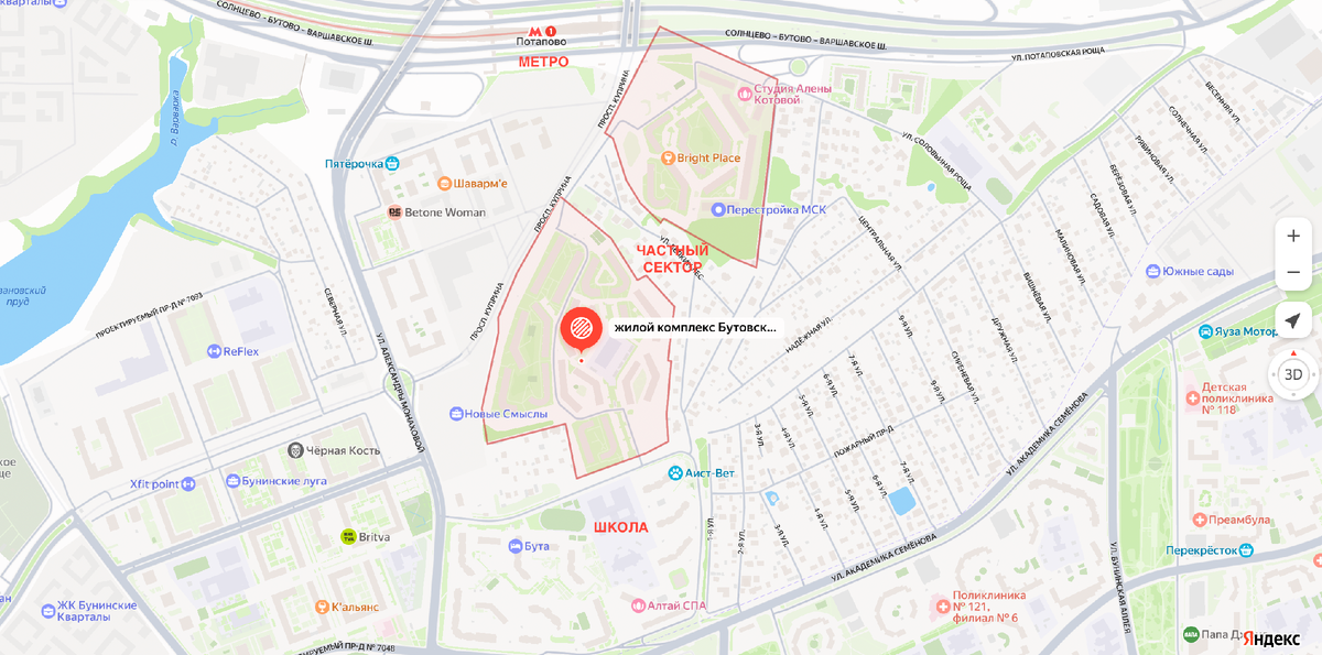 Расположение комплекса на карте