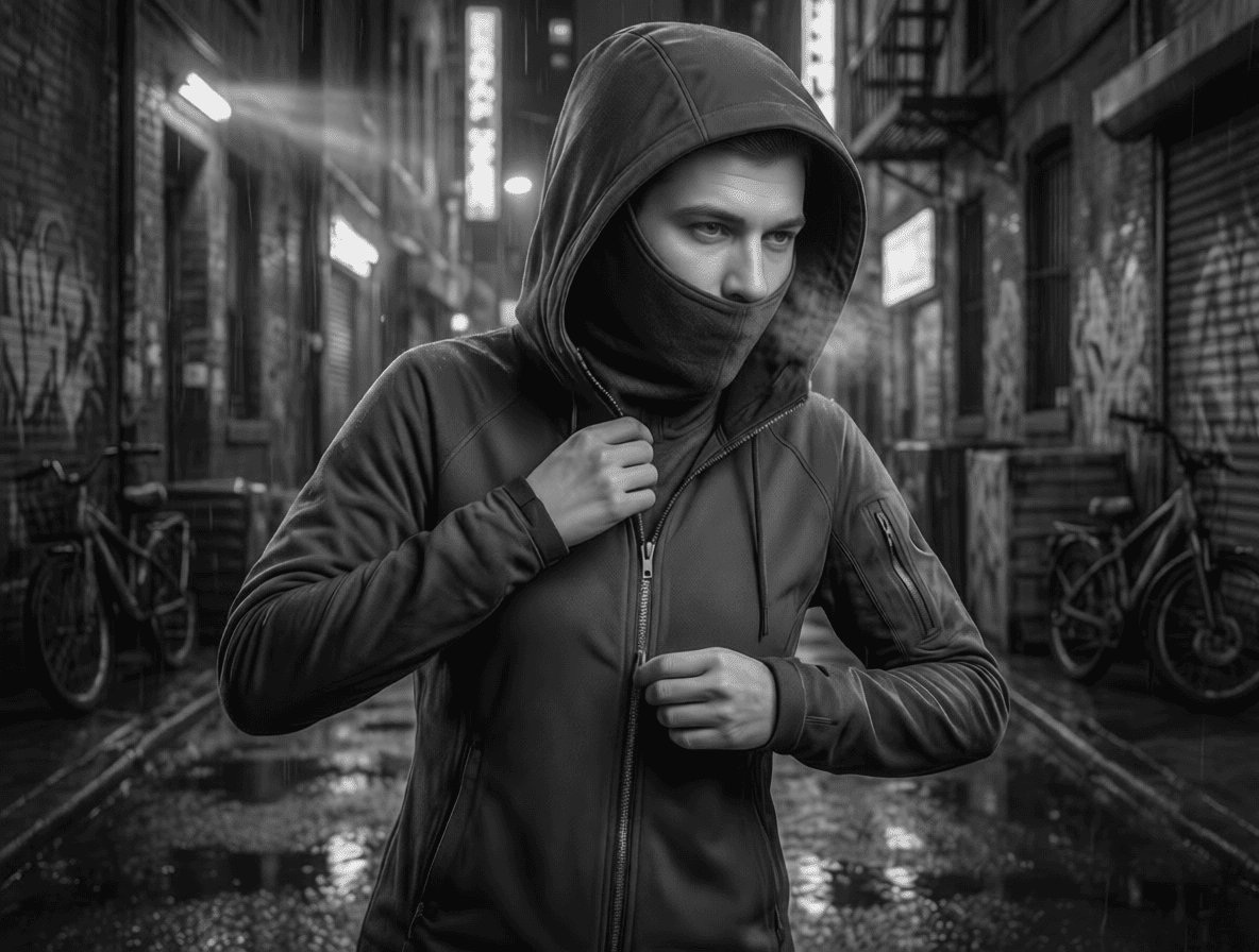 Зип худи с балаклавой и капюшоном