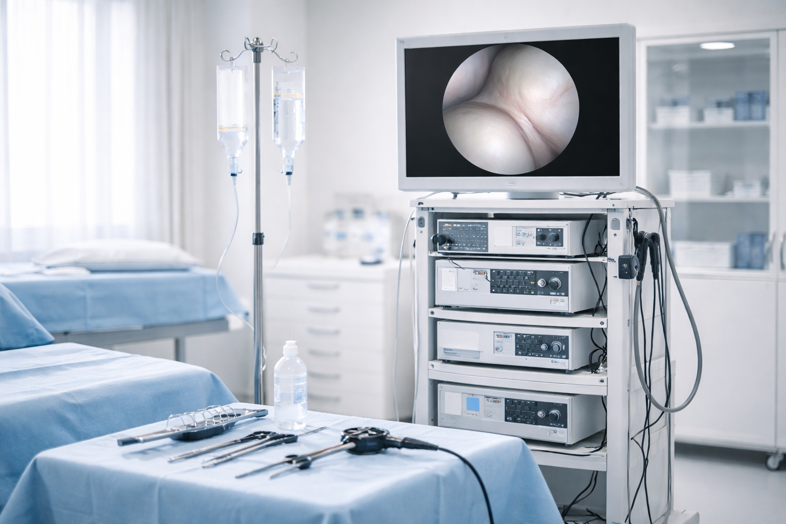 Восстановление после операции одного дня: пациент учится ходить с костылями под контролем специалиста ЛФК