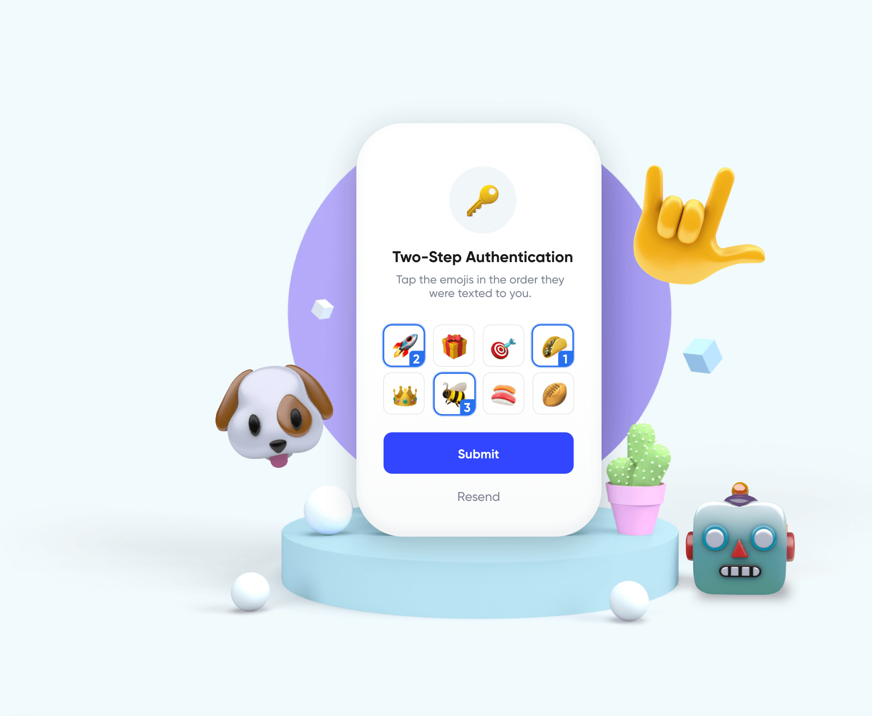 Multi Factor 2fa emoji SMS authentication Authmoji