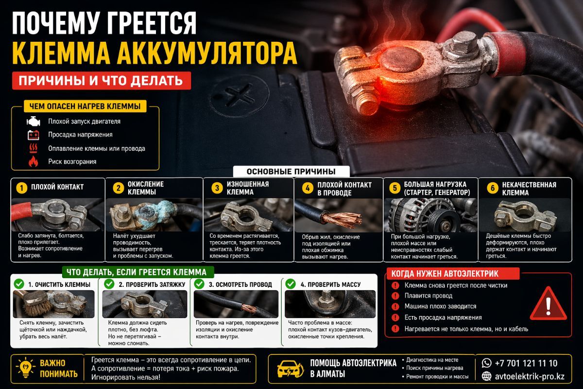 Почему греется клемма аккумулятора