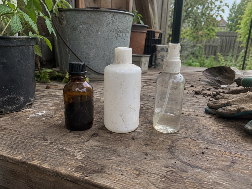 Iodine and hydrogen peroxide ingredients for a plant antiseptic spray