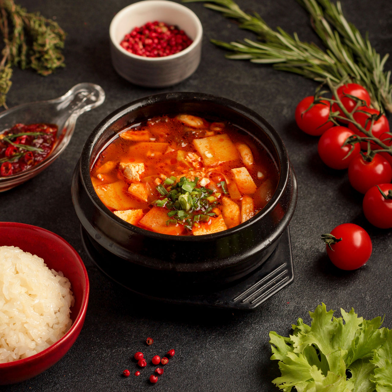 Суп из соевой пасты корейский Твенджан Чиге с говядиной