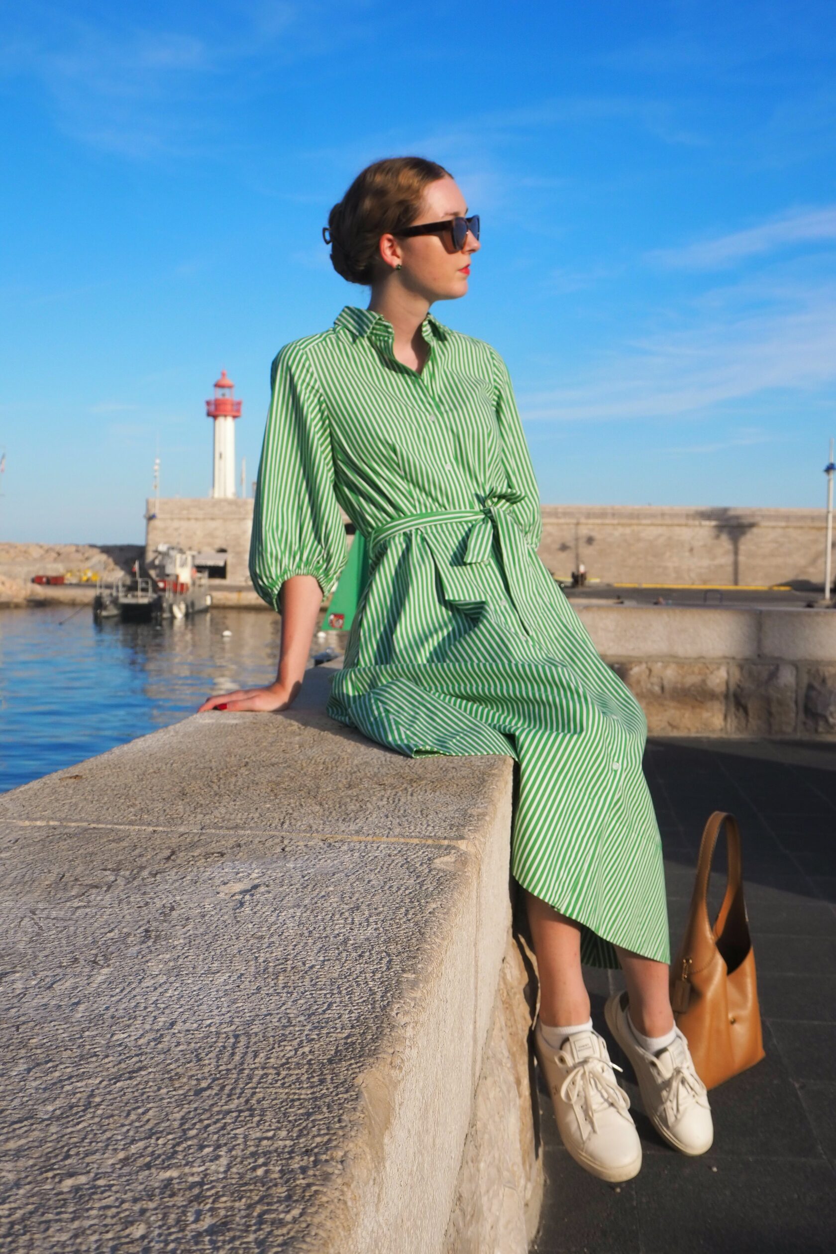 Slim-Fit Midi Shirt Dress — SORA STUDIO