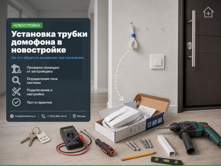 Установка трубки домофона в новостройке — на что обратить внимание