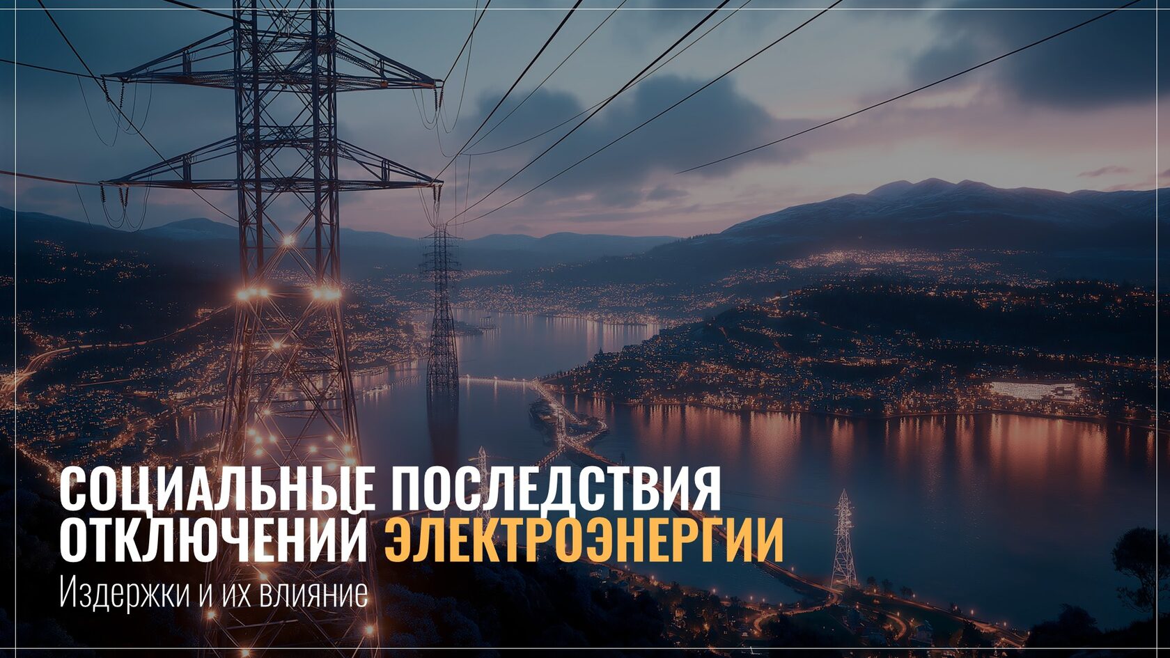 Пример титульного слайда презентации: социальные последствия отключения электроэнергии