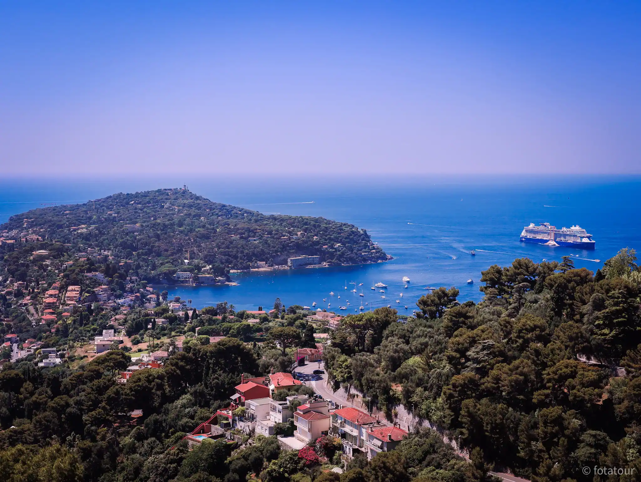 Breathing taking view over bay of Villefranche on French Riviera