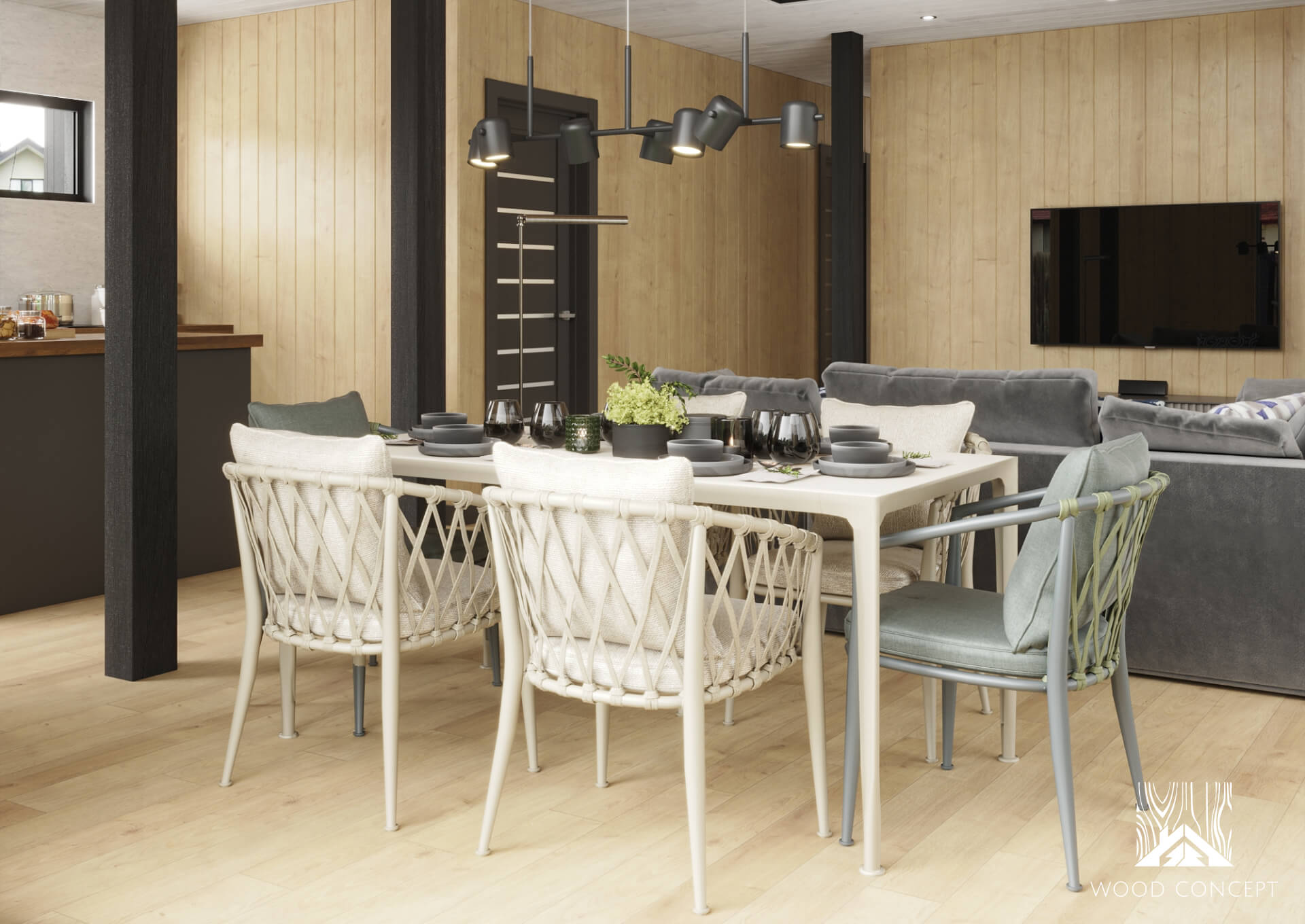 Каркасный дом из клееного бруса в Центральной России