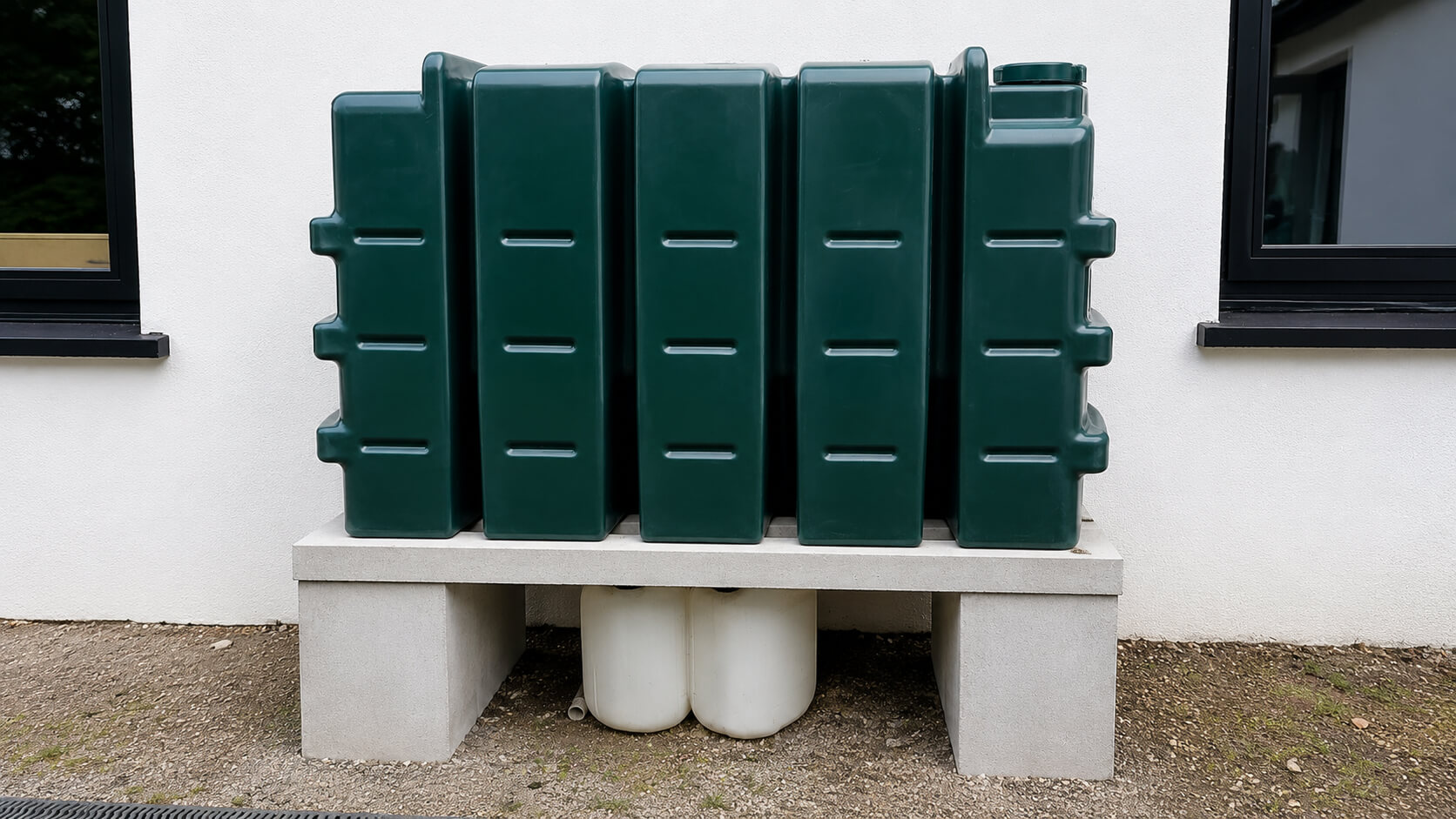Tank seats on newly built base