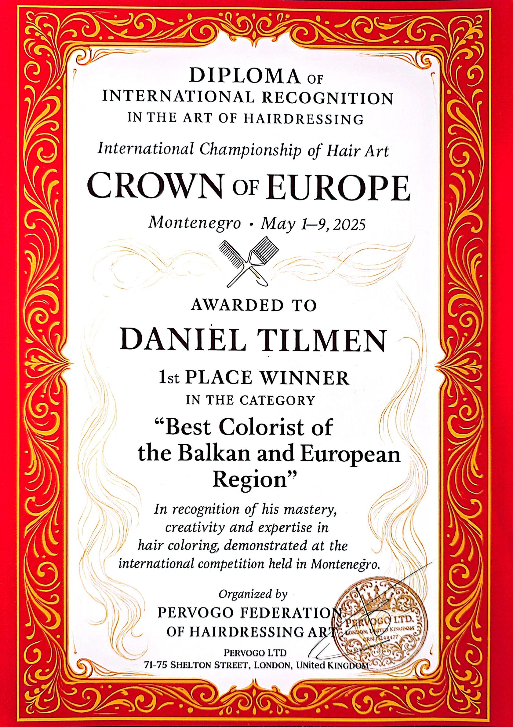 Даниэль Тильмен лучший колорист Европы 2025