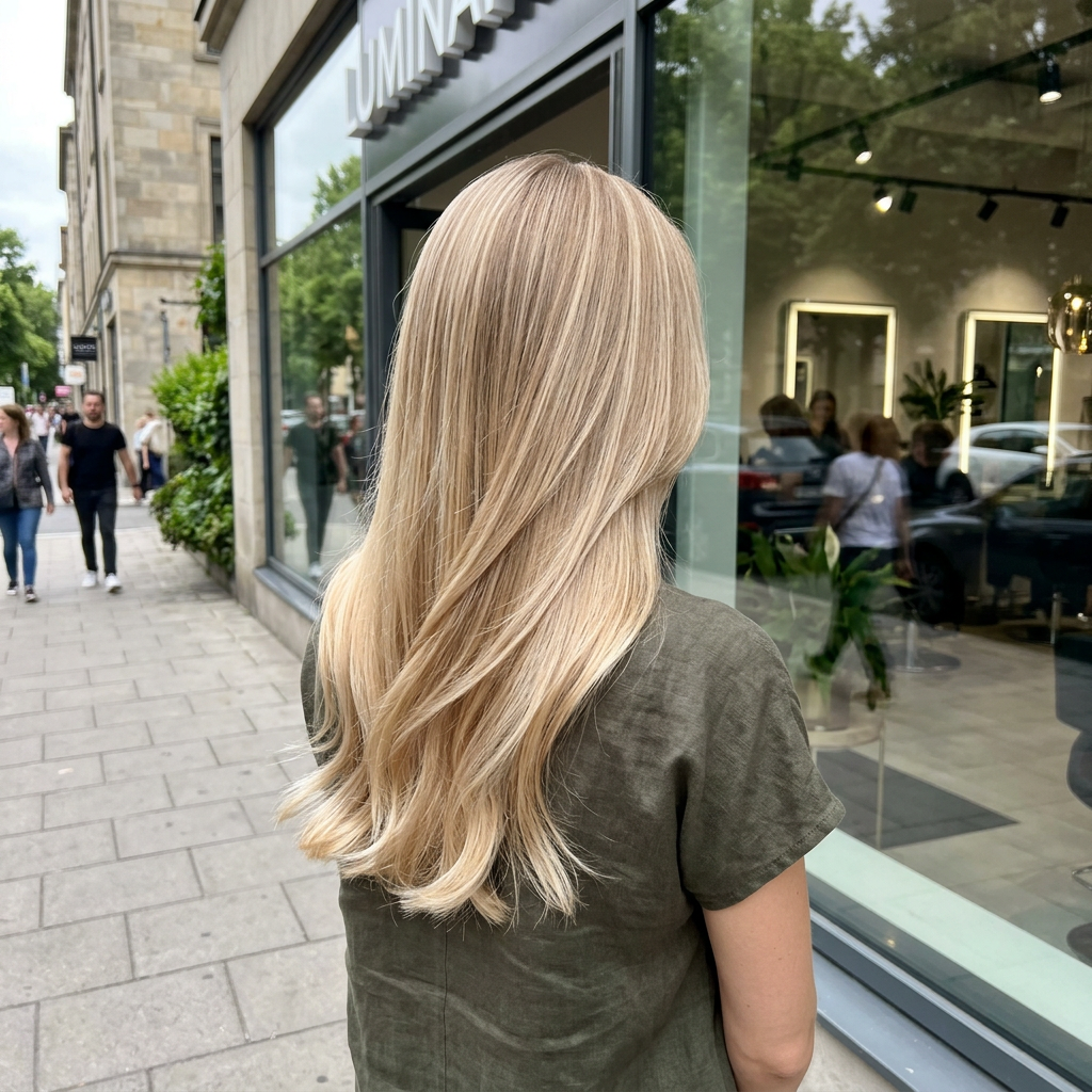 Бежевый блонд крупным планом при дневном освещении  