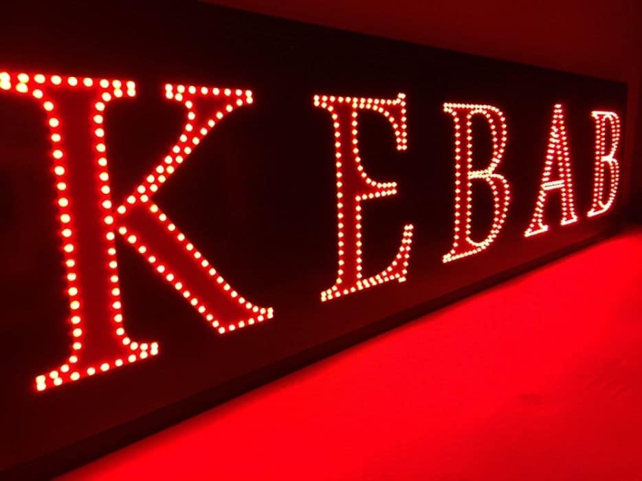 Светодиодная табличка для кафе