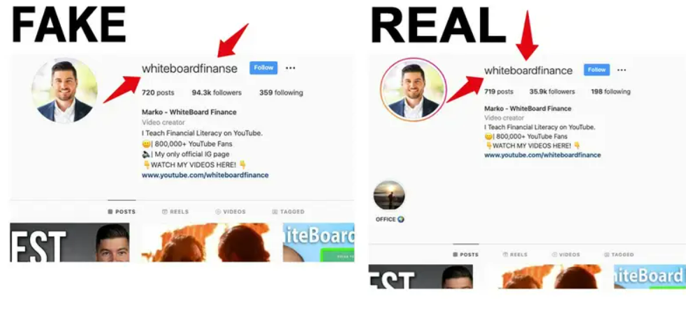 how fake account look like