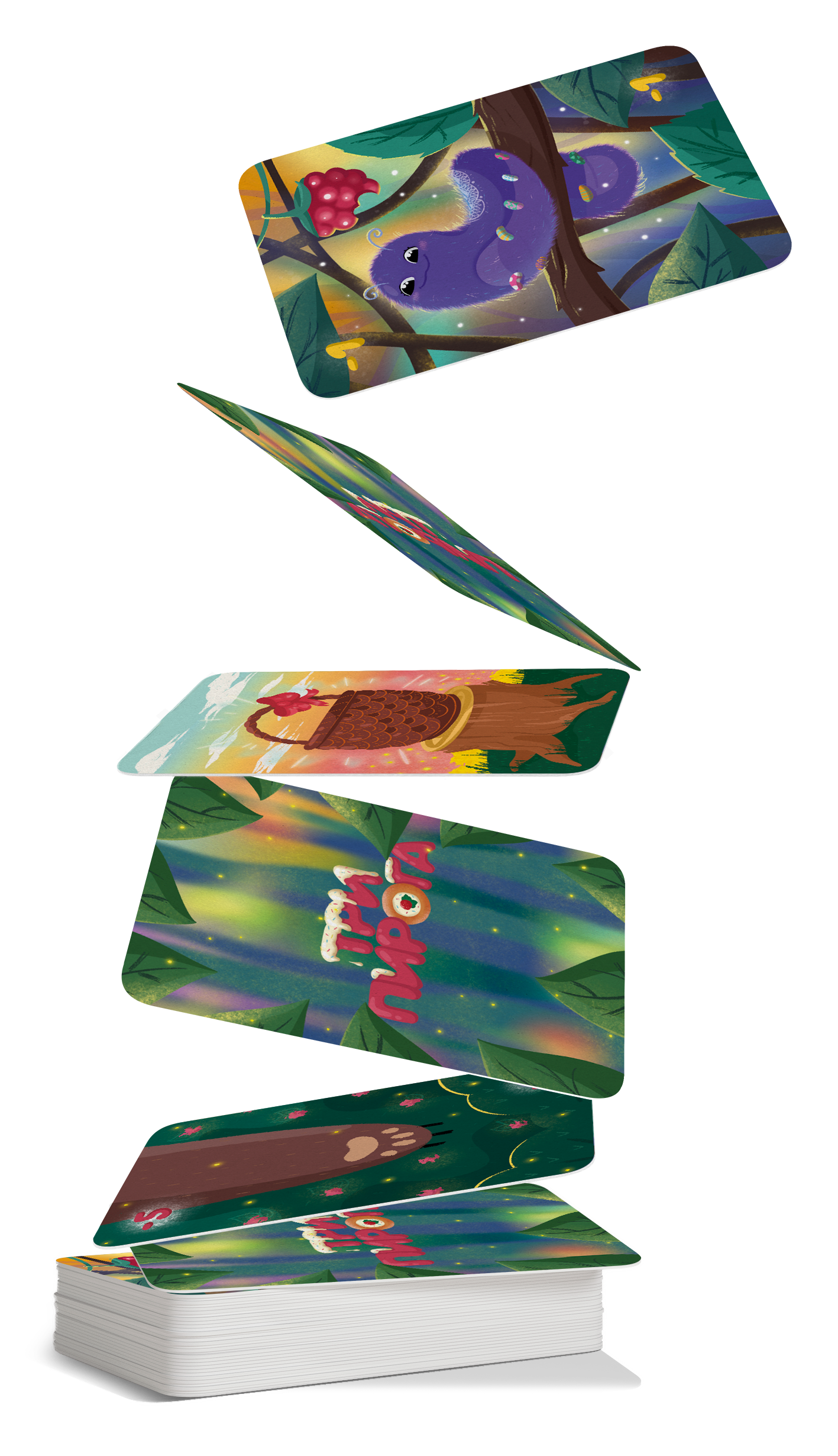 Колода детских игральных карт с яркими детскими рисунками и иллюстрациями в количестве больше чем в настольной игре спящая королева