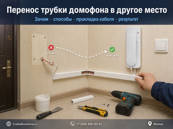 Перенос трубки домофона в другое место: зачем когда и как