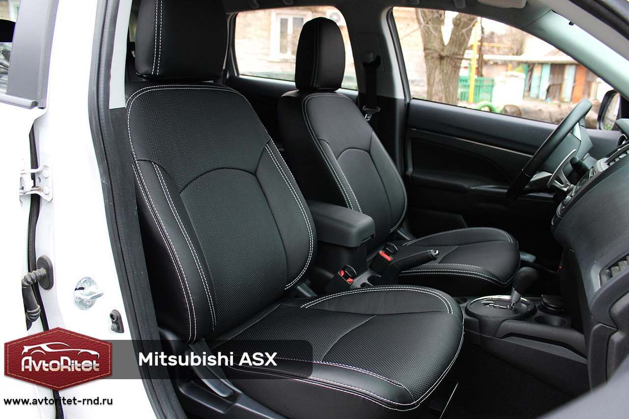 Каркасные чехлы на сиденья Mitsubishi ASX, модельные из экокожи, фото  салона, заказать с установкой, отзывы