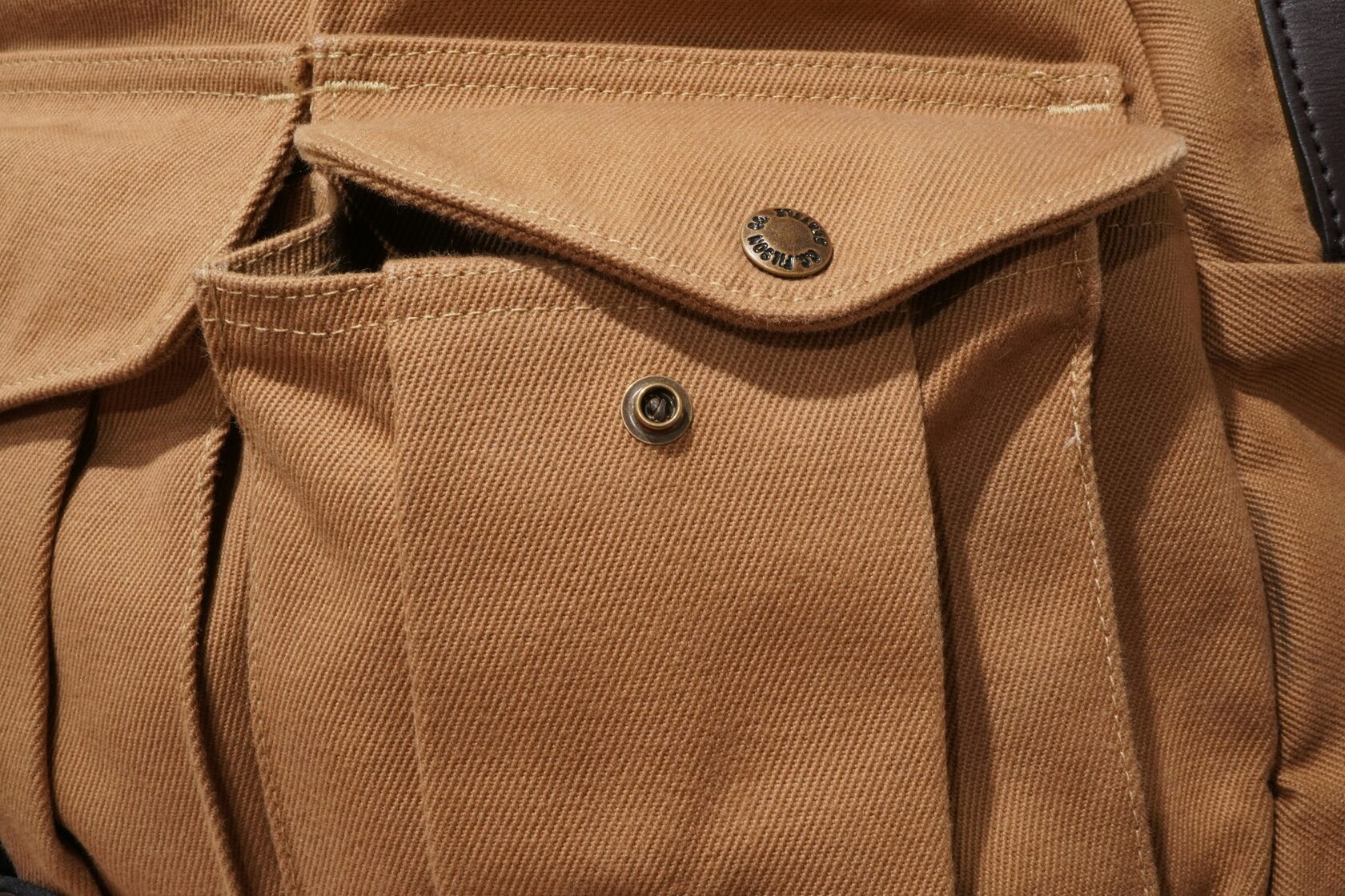 Faded Tan Suspender Button Canvas Double Knee Pants