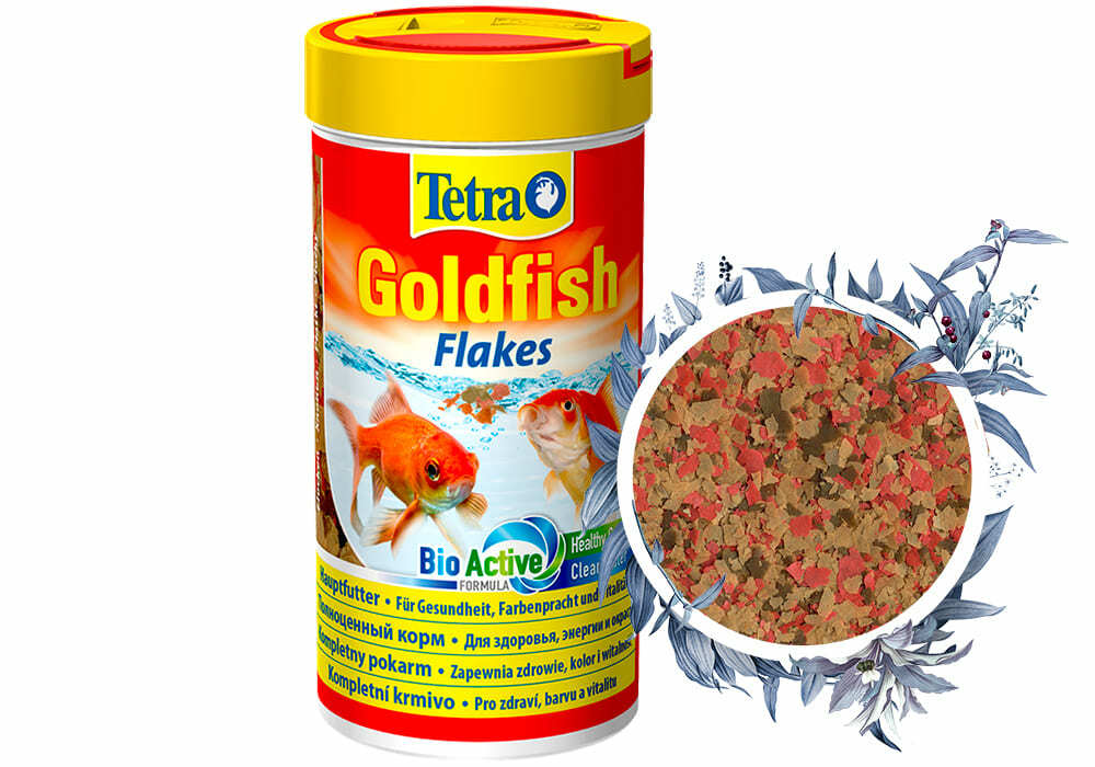 Кормом питаются рыбки. Сухой корм Tetra Goldfish granules для рыб. Корм для рыб тетра Goldfish для золотых рыбок (хлопья) 100мл 177635 АГ. 